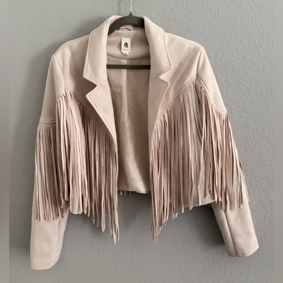 LAWLESS Jackets & Blazers - LAWLESS Beige Fringe Cropped Jacket Western Boho Size L
